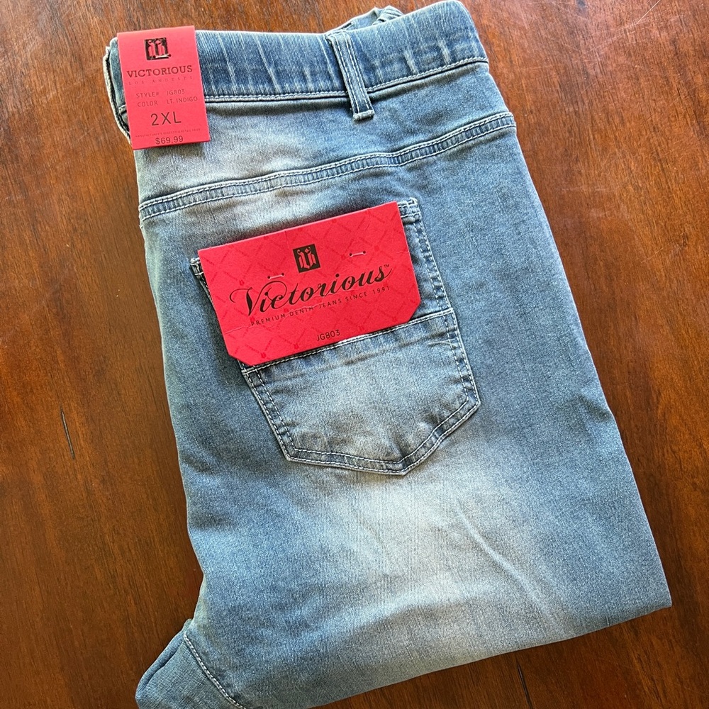 NWT victorious Los Angeles blue jeans size 2XL drawstring 5 pocket front/back